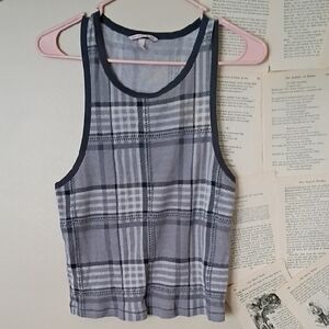 Victoria's Secret Gray Plaid Racerback Tank Top